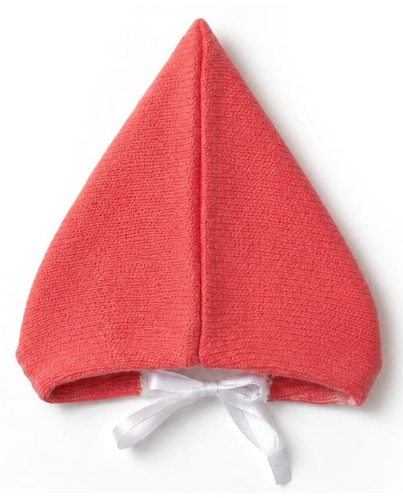 Babyhug Knit Full Sleeves Color Block Design Sweater Set with Cap & Booties - Coral