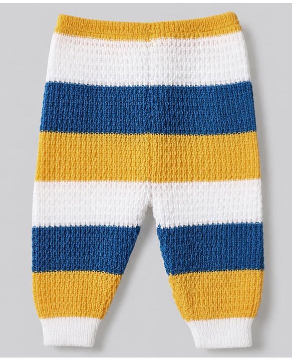 Babyhug Waffle Knit Full Sleeves Sweater Sets with Cap, Booties and Striped Design in Navy Blue