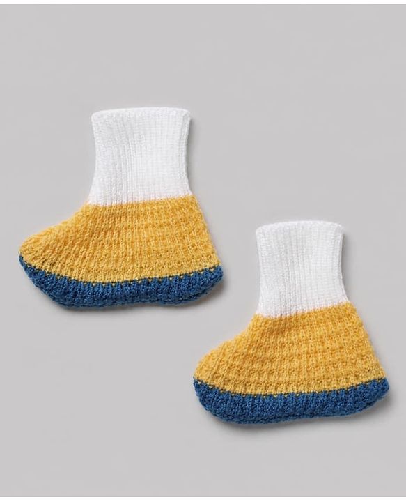 Babyhug Waffle Knit Full Sleeves Sweater Sets with Cap, Booties and Striped Design in Navy Blue