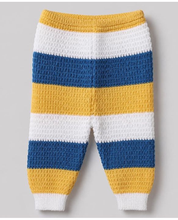 Babyhug Waffle Knit Full Sleeves Sweater Sets with Cap, Booties and Striped Design in Navy Blue