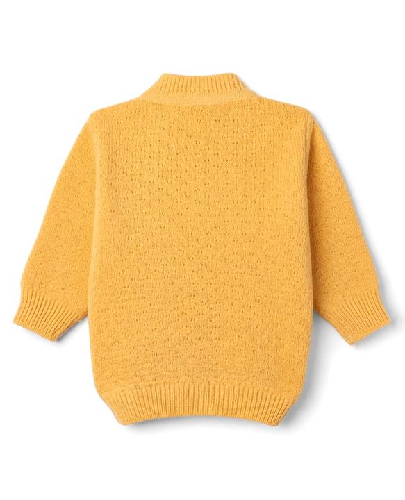 Babyhug Knit Full Sleeves Sweater Set with Cap & Booties - Yellow