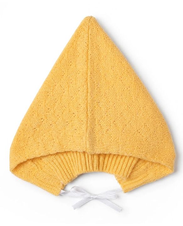 Babyhug Knit Full Sleeves Sweater Set with Cap & Booties - Yellow