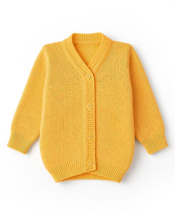Babyhug Knit Full Sleeves Sweater Set with Cap & Booties - Yellow