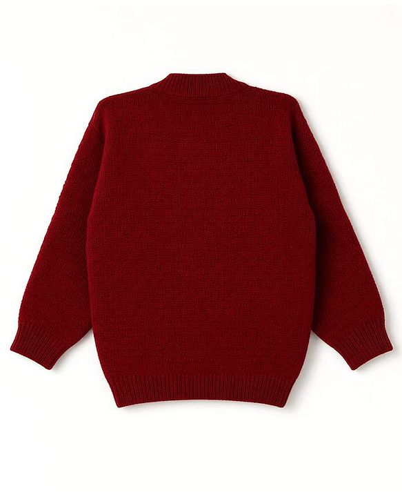 Babyhug Knit Full Sleeves Sweater Set With Cap & Booties - Marron