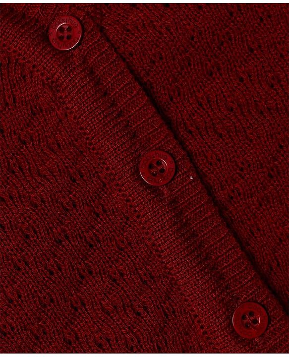 Babyhug Knit Full Sleeves Sweater Set With Cap & Booties - Marron