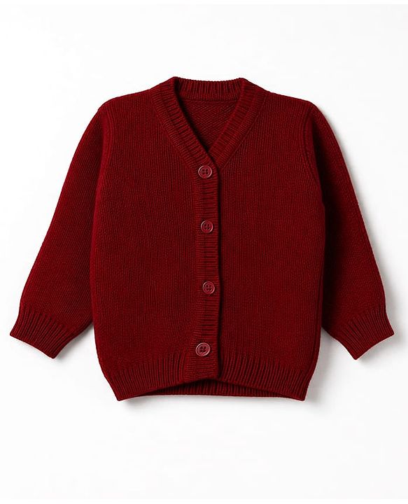 Babyhug Knit Full Sleeves Sweater Set With Cap & Booties - Marron