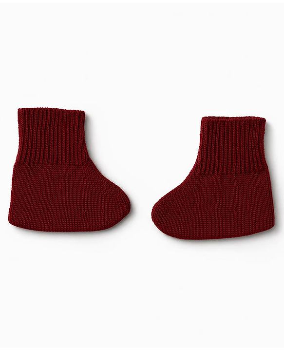 Babyhug Knit Full Sleeves Sweater Set With Cap & Booties - Marron