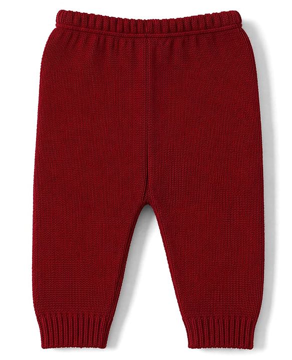 Babyhug Knit Full Sleeves Sweater Set With Cap & Booties - Marron
