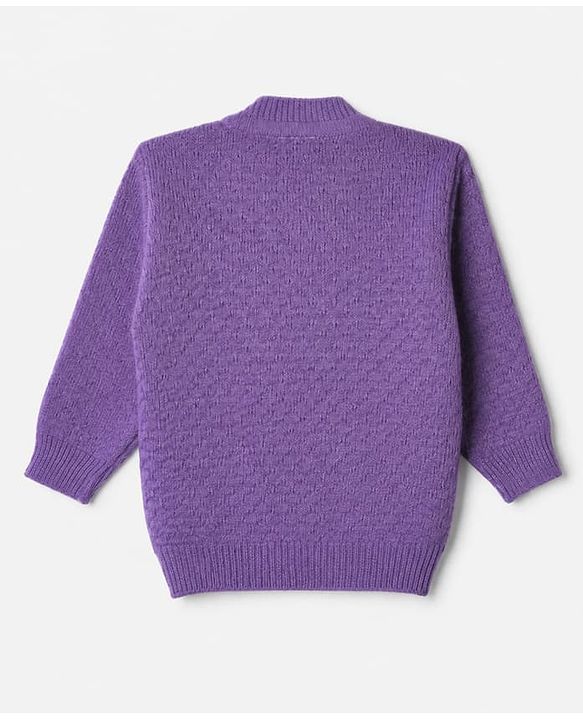 Babyhug Knit Full Sleeves Sweater Set with Cap & Booties - Purple