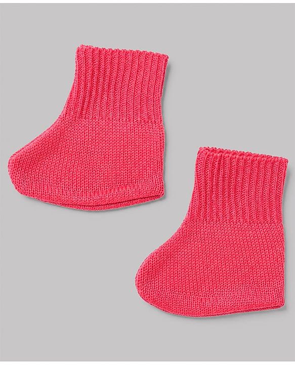 Babyhug Knit Full Sleeves Sweater Set with Cap & Booties in Dark Pink