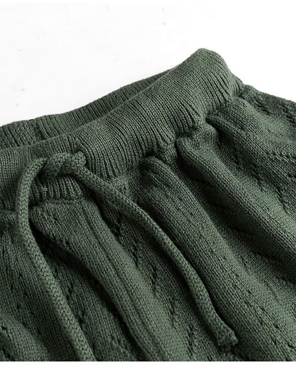 Babyhug 100% Cotton Knit Full Length Solid Colour Jogger Fit Lounge Pant - Olive