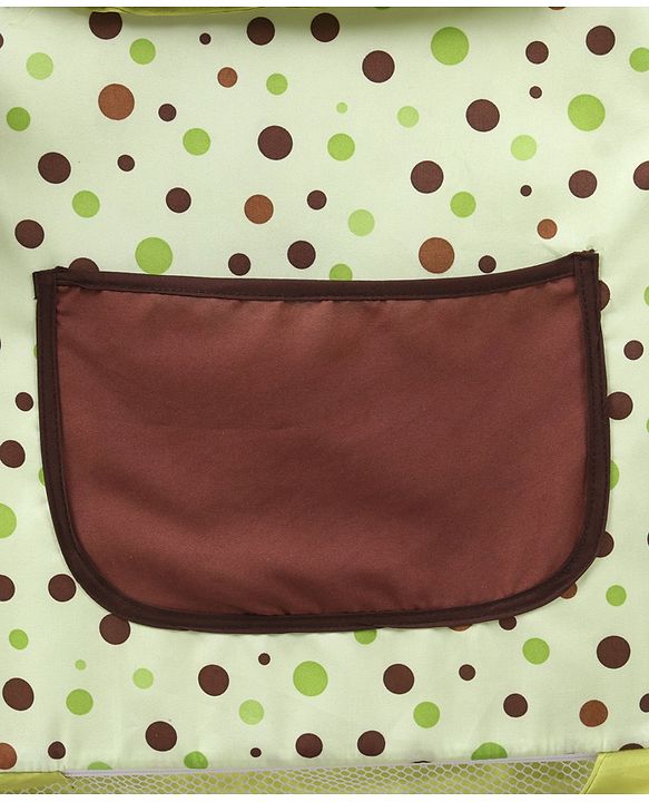 Babyhug Froggy Print Cradle with Mosquito Net and Swing Lock function - Green| Storage Basket| Wheels with Lock| Easy Assembly