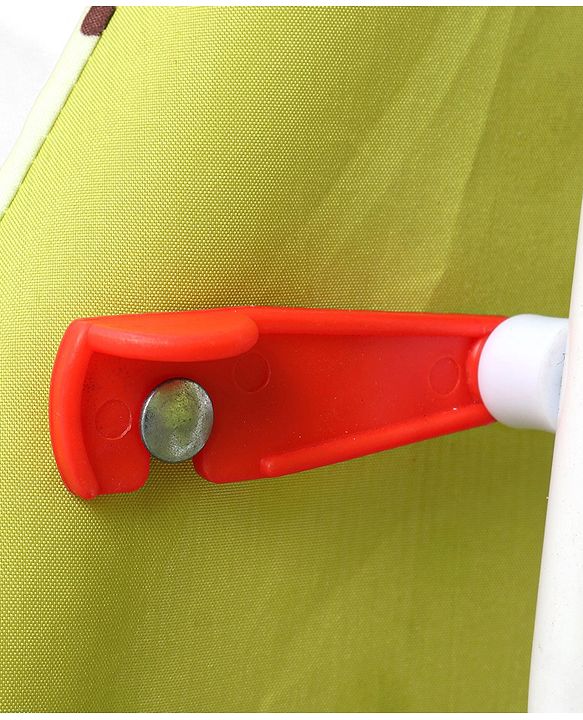 Babyhug Froggy Print Cradle with Mosquito Net and Swing Lock function - Green| Storage Basket| Wheels with Lock| Easy Assembly