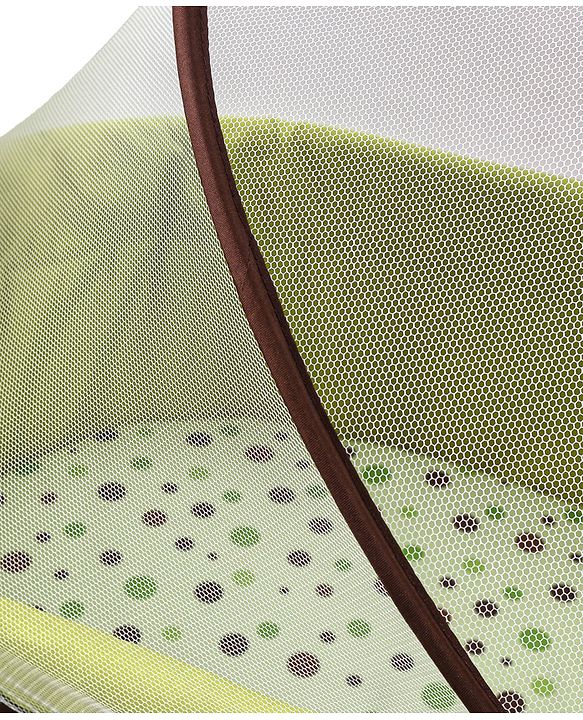 Babyhug Froggy Print Cradle with Mosquito Net and Swing Lock function - Green| Storage Basket| Wheels with Lock| Easy Assembly
