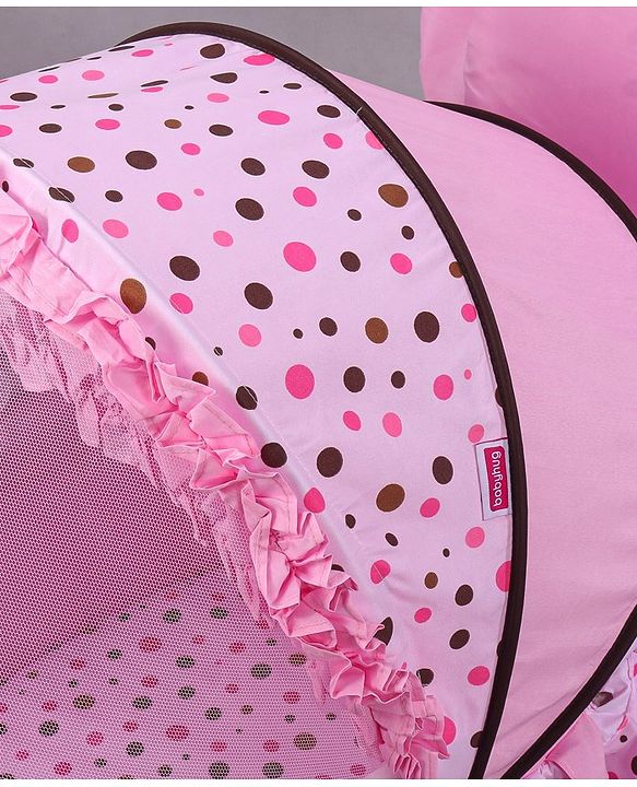 Babyhug Froggy Print Cradle with Mosquito Net and Swing Lock function - Green| Storage Basket| Wheels with Lock| Easy Assembly