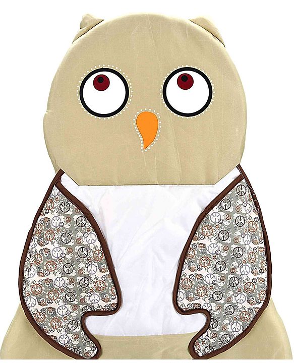Babyhug Owl Print Cradle with Mosquito Net and Swing Lock function - Green| Storage Basket| Wheels with Lock| Easy Assembly
