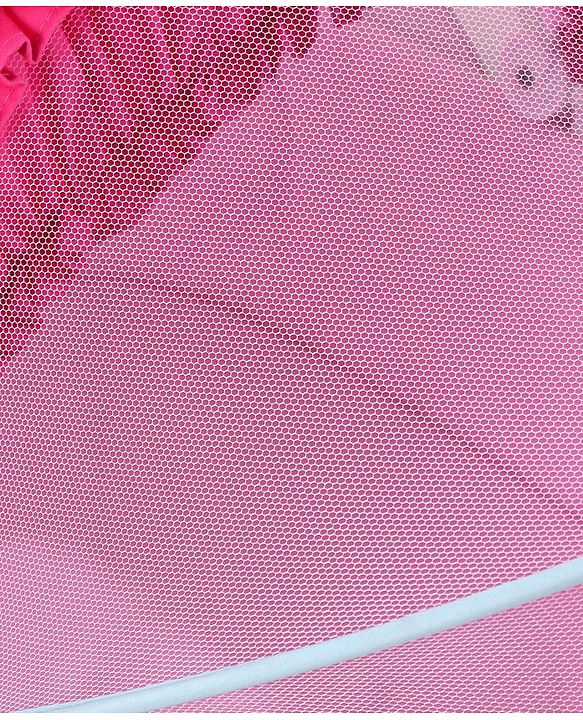 Babyhug Lion Print 2 in 1 Cradle cum bassinet with Mosquito Net and Swing Lock function - Pink