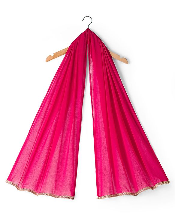 Babyhug Georgette Woven Sleeveless Floral Sequinned & Foil Printed Lehenga Choli Set With Dupatta - Fuchsia
