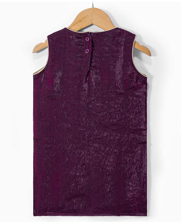 Babyhug Woven Sleeveless Floral & Elephant Embroidered Long Choli Lahenga Set with Dupatta - Wine