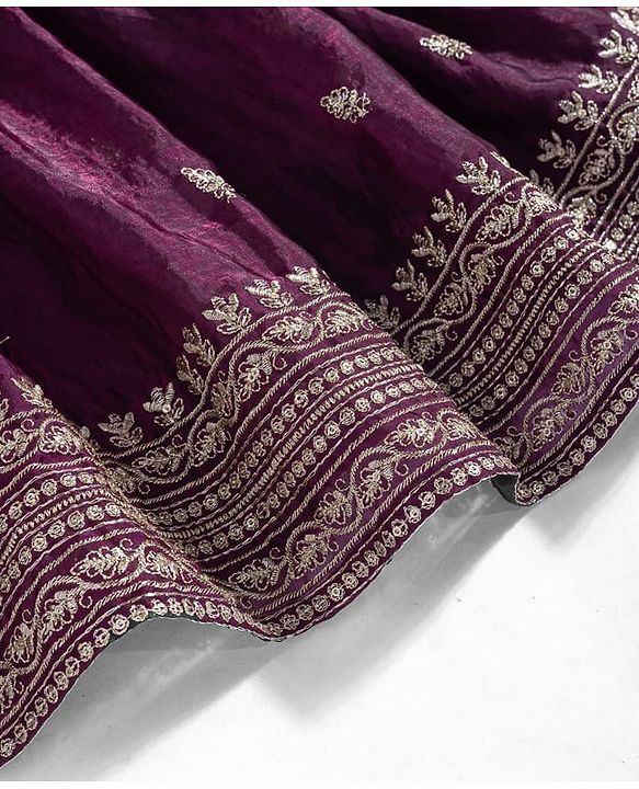 Babyhug Woven Sleeveless Floral & Elephant Embroidered Long Choli Lahenga Set with Dupatta - Wine