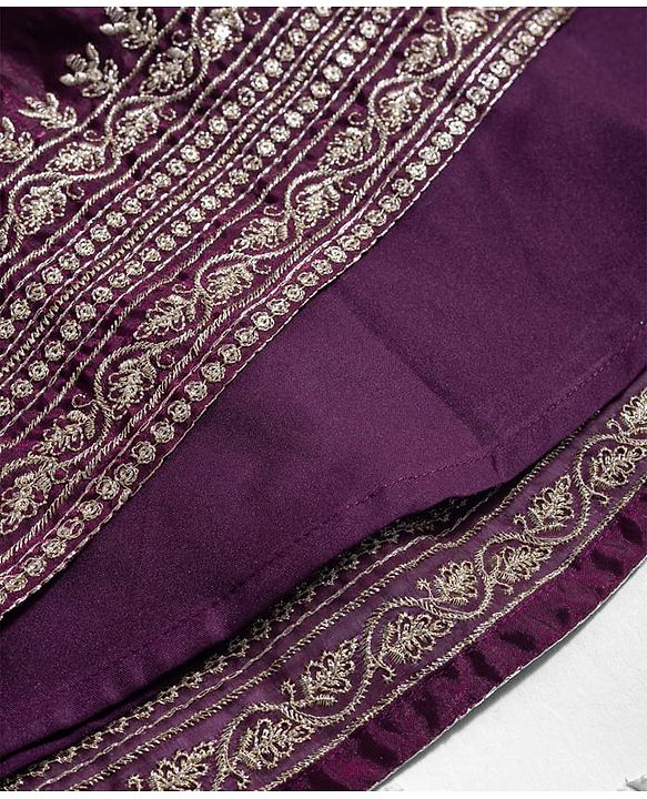 Babyhug Woven Sleeveless Floral & Elephant Embroidered Long Choli Lahenga Set with Dupatta - Wine