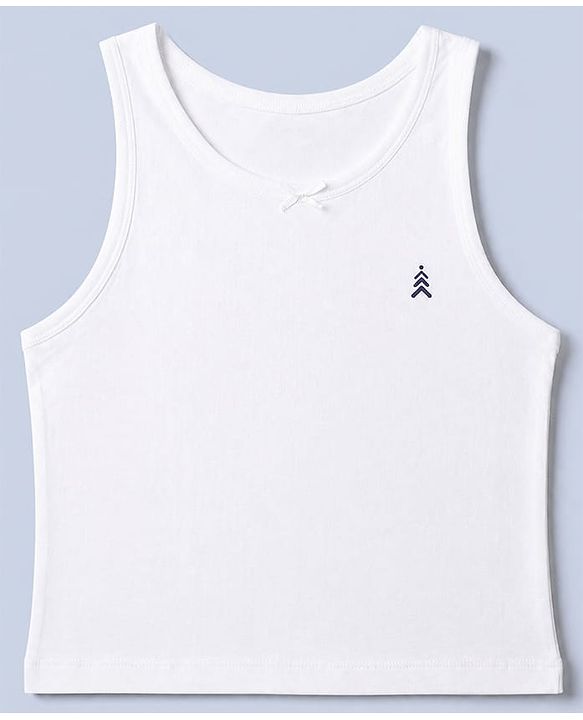 Pine Kids Cotton Lycra Knit Sleeveless Solid Vests Pack of 5 - White