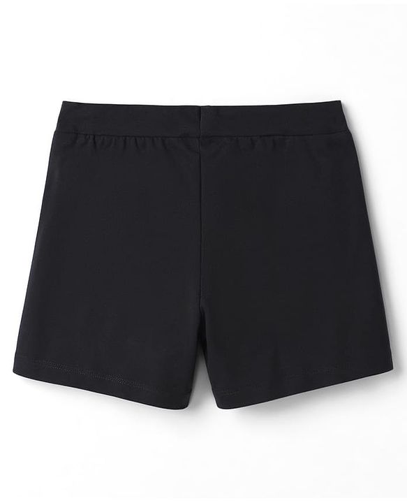 Pine Kids Cotton Lycra Knit Solid Cycling Shorts With Logo Print Pack Of 3  - Black