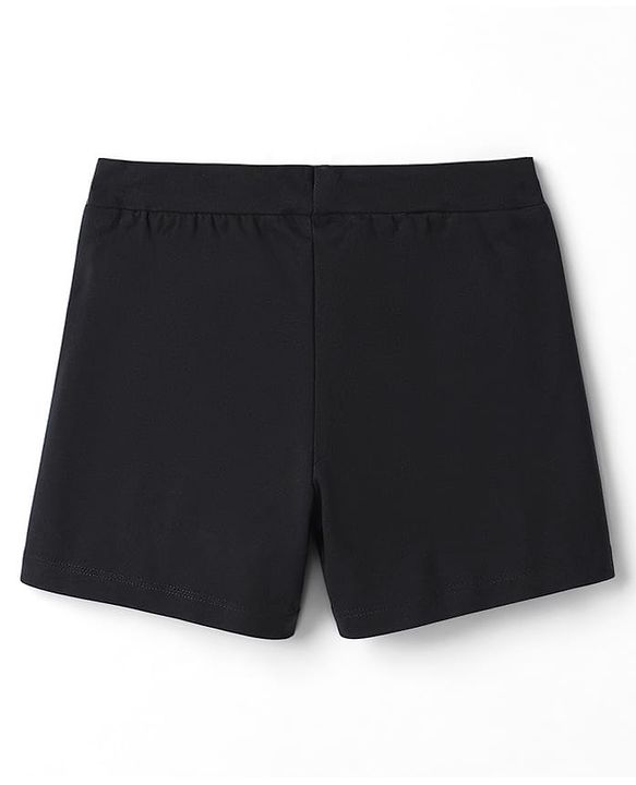 Pine Kids Cotton Lycra Knit Solid Cycling Shorts With Logo Print Pack Of 3  - Black