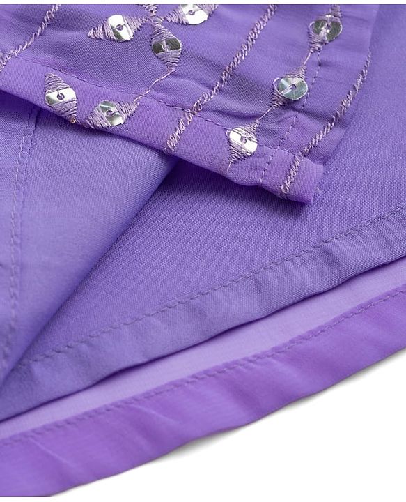 Babyhug Georgett Woven Sleeveless Sequinned Kurta Gharara Set With Dupatta - Purple