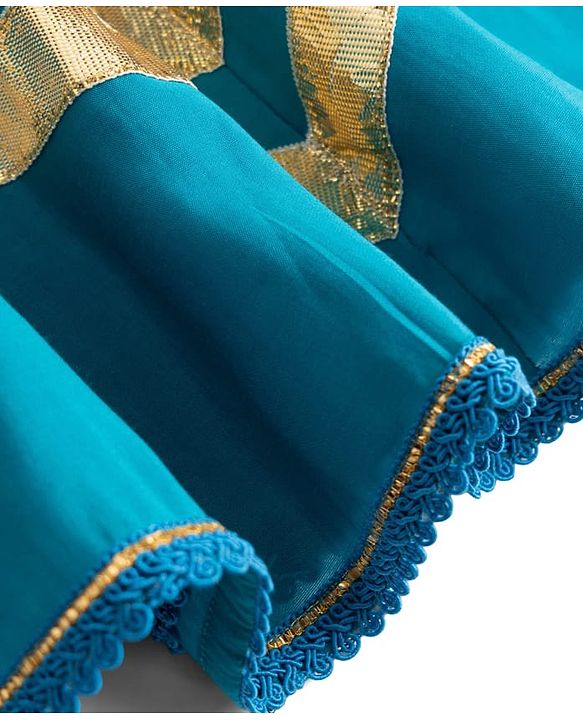 Babyhug Woven Sleeveless Solid Colour Kurti Churidar & Dupatta Set  with Lace Detailing - Teal