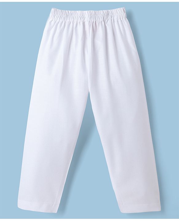Babyhug 100% Cotton Woven Full Sleeves Striped Yarn Dyed Kurta & Pyjama Set - White & Grey