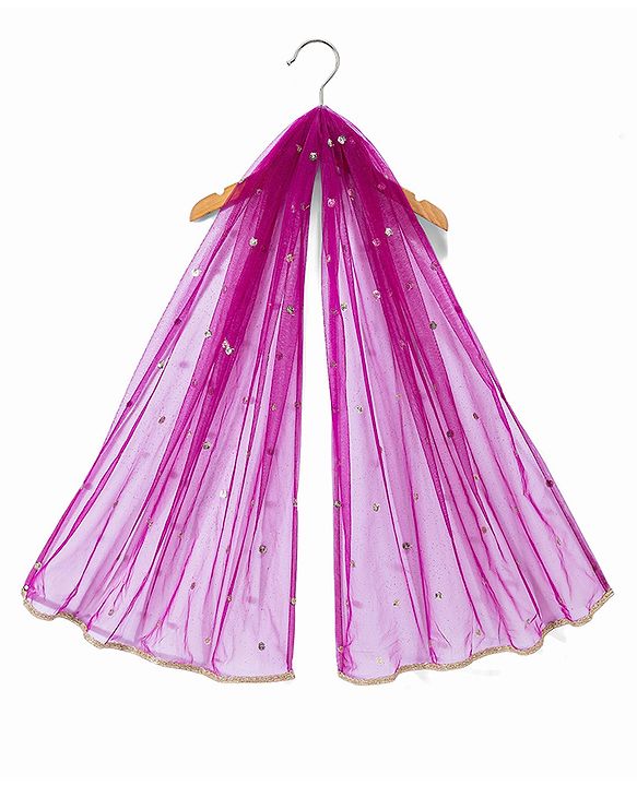 Babyhug Chanderi Woven Three Fourth Sleeves Floral Embroidered Kurti Salwar Set with Dupatta - Wine