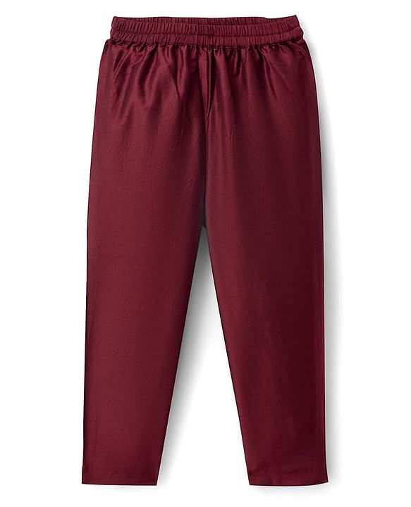 Babyhug Georgette Woven Full Sleeves Sequinned Chevron Designed  Kurta Pajama Set -  Maroon
