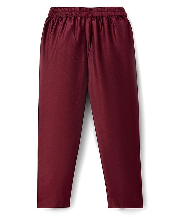 Babyhug Georgette Woven Full Sleeves Sequinned Chevron Designed  Kurta Pajama Set -  Maroon