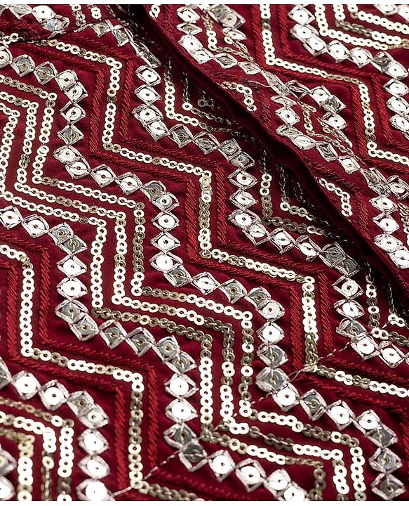 Babyhug Georgette Woven Full Sleeves Sequinned Chevron Designed  Kurta Pajama Set -  Maroon