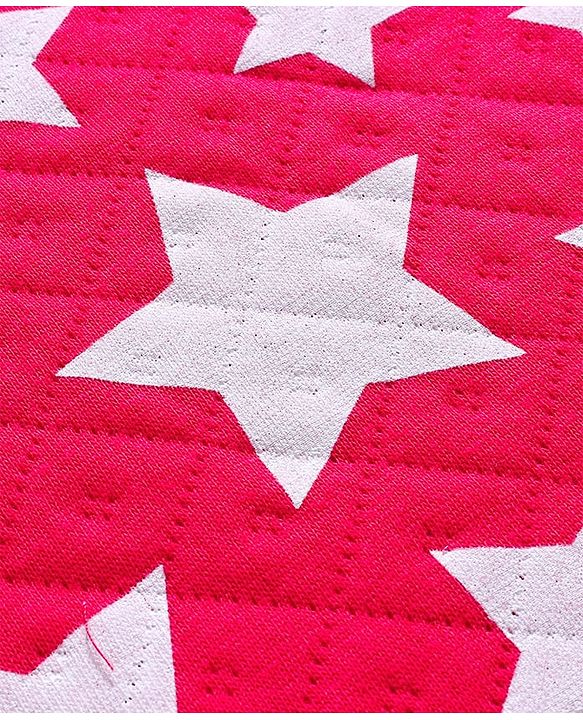 Babyhug Cotton Knit Full Sleeves Quilted Co-Ords T-Shirt & Pyjama Winter Wear Night Suit with Star Print - Red