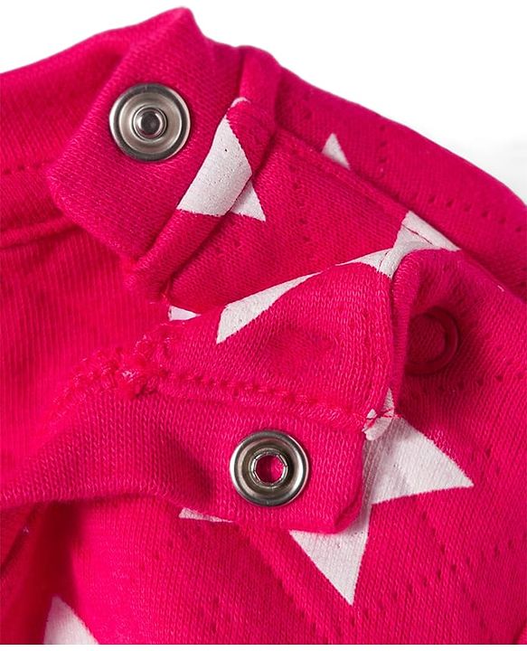 Babyhug Cotton Knit Full Sleeves Quilted Co-Ords T-Shirt & Pyjama Winter Wear Night Suit with Star Print - Red