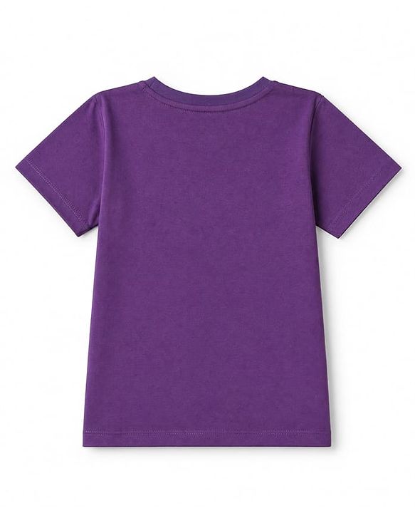 Pine Kids Cotton Knit Half Sleeves T-Shirts with Positive Attitude & Enjoy Every Moment Text and Flower Butterfly Print Pack of 3 - Yellow Red & Purple