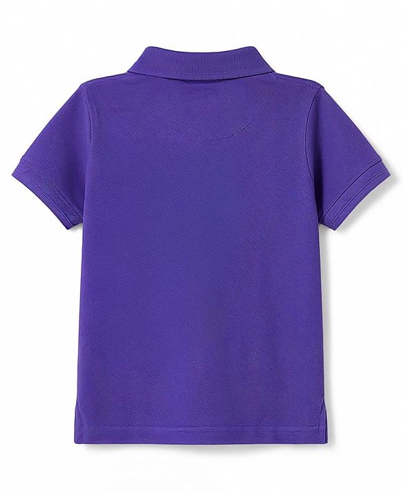 Pine Kids Cotton Knit Half Sleeves Solid Polo T-Shirt - Brown