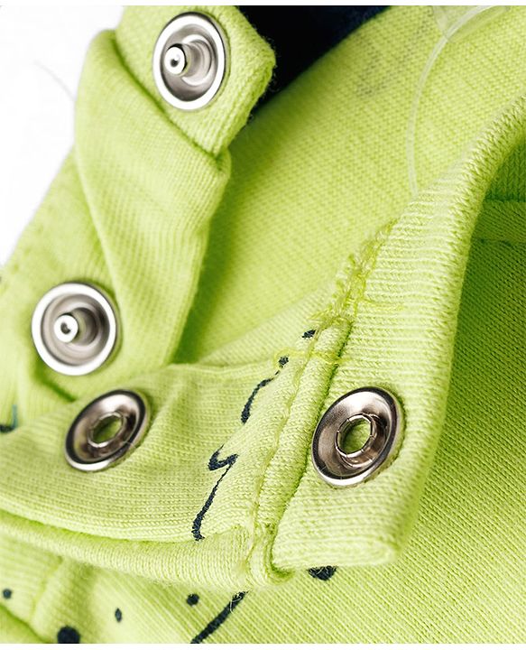 Babyhug 100% Cotton Knit Half Sleeves Co-Ords T-Shirt & Pajama Night Suit with Dino Print - Lime Green