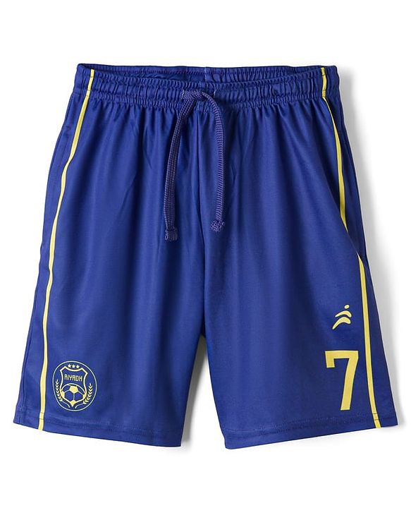 Pine Active Knit Half Raglan Sleeves Football Theme  Printed T-Shirt & Shorts Set - Yellow