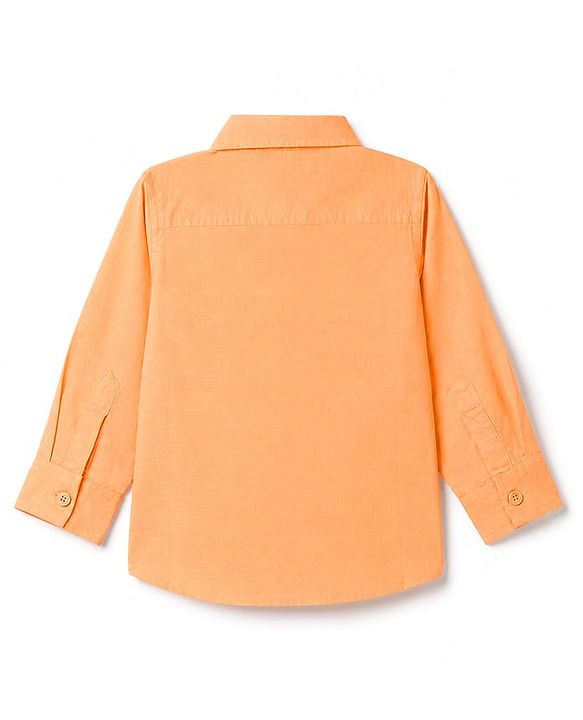 Babyhug Linen Woven Solid Shirt with Full Sleeves - Orange