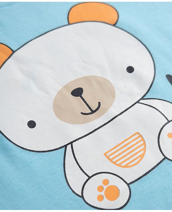 Babyhug 100% Cotton Interlock Knit Full Sleeves Round Neck T-shirts With Stripes And Bear Print Pack Of 3 - Blue Yellow & White