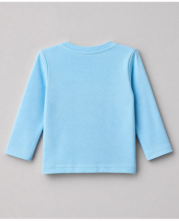 Babyhug 100% Cotton Interlock Knit Full Sleeves Round Neck T-shirts With Stripes And Bear Print Pack Of 3 - Blue Yellow & White