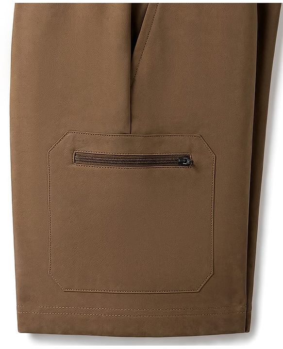 Pine Active Knit Knee Length Solid Shorts with Stretch-Brown