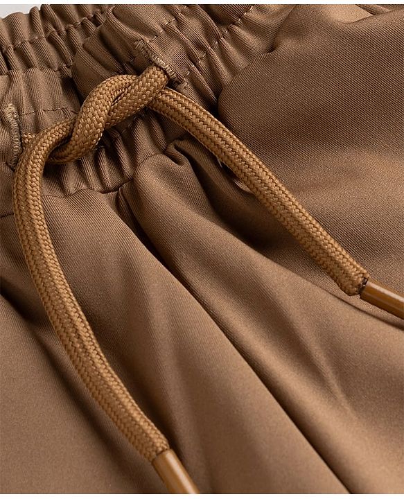 Pine Active Knit Knee Length Solid Shorts with Stretch-Brown
