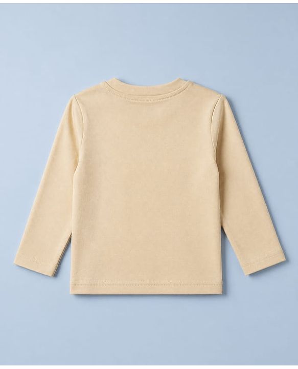 Babyhug 100% Cotton Interlock Knit T-Shirts with Full Sleeves and Stripes Print in Beige & White Color Pack of 3