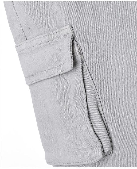 Pine Kids Denim Woven Full Length Jeans with Cargo Pockets - Beige