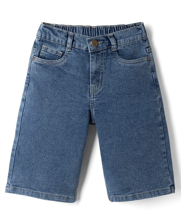 Pine Kids Denim Woven Solid Short in Blue