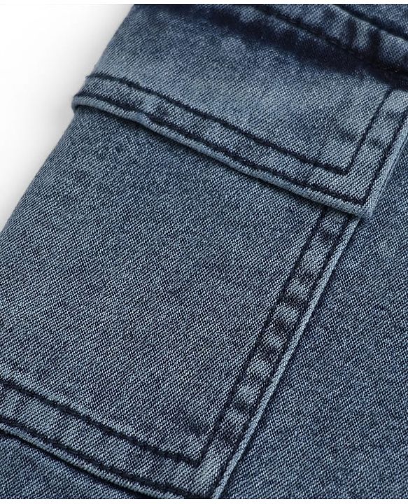 Pine Kids Denim Woven Shorts with Cargo Pockets - Aqua Blue